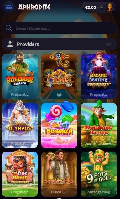 Use Aphrodite Casino mobile version on any smartphone device