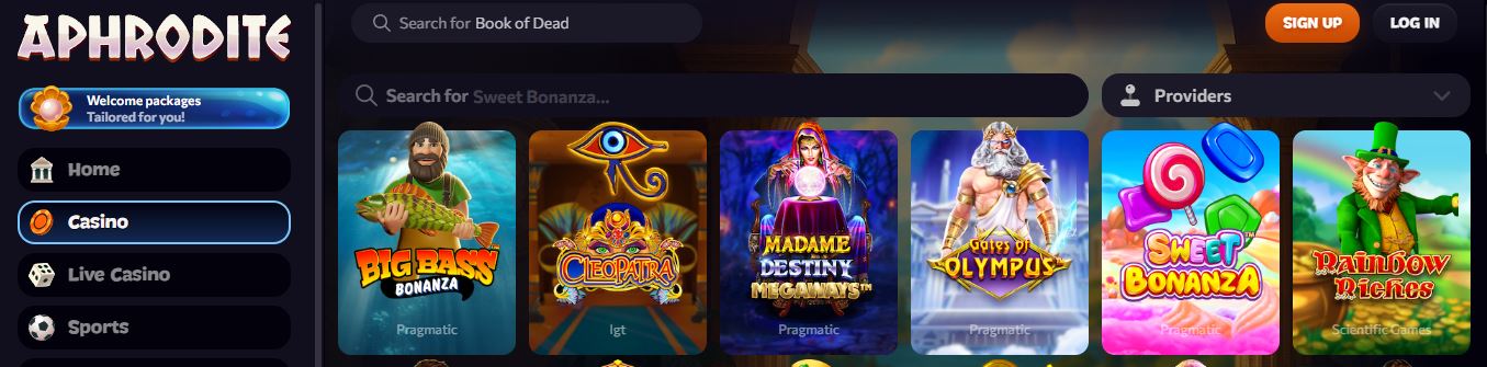 Play popular slots from top providers like Pragmatic 